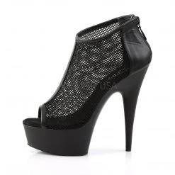 Pleaser DELIGHT-600-12 Black Faux Leather-Fishnet Boot 10 Pleaser DELIGHT-600-12 Black Faux Leather-Fishnet Boot