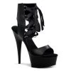 Pleaser DELIGHT-600-14 Black Faux Leather/ Black Platform Sandal New Arrivals