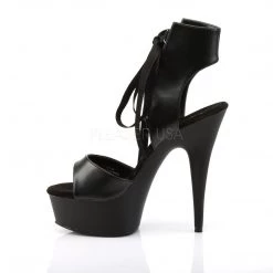 Pleaser DELIGHT-600-14 Black Faux Leather/ Black Platform Sandal New Arrivals