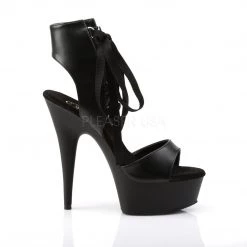 Pleaser DELIGHT-600-14 Black Faux Leather/ Black Platform Sandal New Arrivals