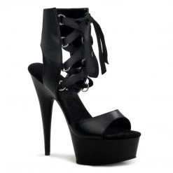 Pleaser DELIGHT-600-14 Black Faux Leather/ Black Platform Sandal New Arrivals