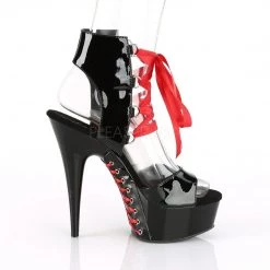 Pleaser DELIGHT-600-14FH Black Patent Platform Sandal Shoes