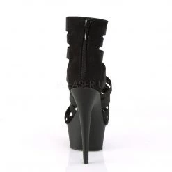 Pleaser DELIGHT-600-17 Black Elastic Band Platform Sandal Shoes