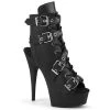 Pleaser DELIGHT-600-19 Black Faux Leather Ankle Boot Boots