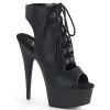 Pleaser DELIGHT-600-20 Black Faux Leather Ankle Boot Boots