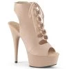 Pleaser DELIGHT-600-20 Nude Faux Leather/Nude Matte Ankle Boot