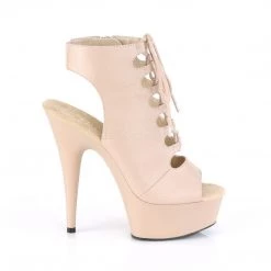 Pleaser DELIGHT-600-20 Nude Faux Leather/Nude Matte Ankle Boot