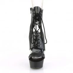 Pleaser DELIGHT-600-37 Black Faxu Leather Boot
