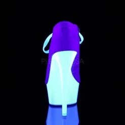 Pleaser Shoes DELIGHT-600SK-01 Pink Canvas/Neon White Sneaker Heels