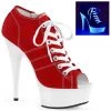 Pleaser DELIGHT-600SK-01 Red Canvas/Neon White Sneaker Heels