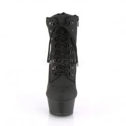 Pleaser Boots DELIGHT-600TL-02 Black Nubuck Faux Leather Boot