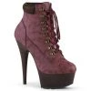 Pleaser DELIGHT-600TL-02 Burgundy Nubuck Faux Leather/Dark Brown Matte Boot 2 Pleaser DELIGHT-600TL-02 Burgundy Nubuck Faux Leather/Dark Brown Matte Boot