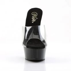 Pleaser DELIGHT-601 Clear/Black Slide Shoes