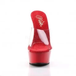 Pleaser Coming Soon (Pre-Order) DELIGHT-601 Clear/Red Slide