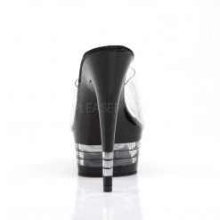 Pleaser DELIGHT-601LN Clear/Black Slide Shoes