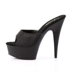 Pleaser Shoes DELIGHT-601PS Black Peau De Soie Slide