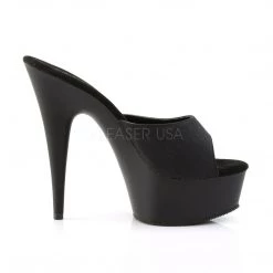 Pleaser Shoes DELIGHT-601PS Black Peau De Soie Slide