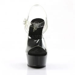 Pleaser Shoes DELIGHT-608 Clear/Black Platform Sandal
