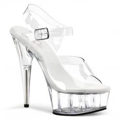 Pleaser DELIGHT-608 Clear Platform Sandal Shoes