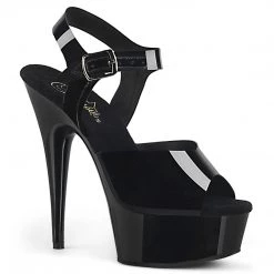 Pleaser DELIGHT-608N Black (Jelly-Like) TPU/Black Platform Sandal Shoes