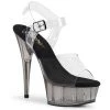 Pleaser DELIGHT-608T Clear/Smoke Tinted Platform Sandal