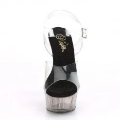 Pleaser DELIGHT-608T Clear/Smoke Tinted Platform Sandal