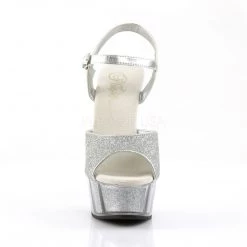 Pleaser DELIGHT-609-5G Silver Glitter/Silver Glitter Platform Sandal