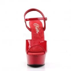 Pleaser DELIGHT-609 Red Patent Platform Sandal