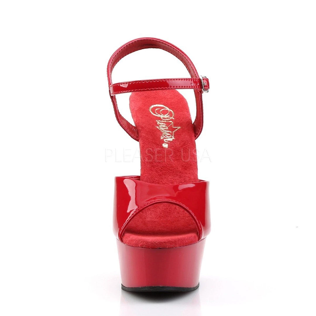 Pleaser DELIGHT-609 Red Patent Platform Sandal 4 Pleaser DELIGHT-609 Red Patent Platform Sandal