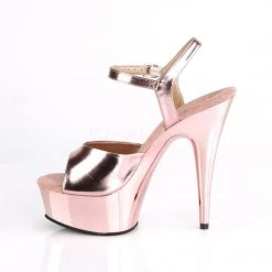 Pleaser DELIGHT-609 Rose Gold MetallicPu/Rose Gold Chrome Platform Sandal