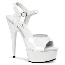Pleaser DELIGHT-609 White Patent Platform Sandal