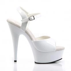 Pleaser DELIGHT-609 White Patent Platform Sandal