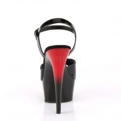 Pleaser Shoes DELIGHT-609BR Black Patent/Red-Black Platform Sandal