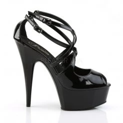 Pleaser Shoes DELIGHT-612 Black Platform Sandal