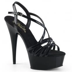 Pleaser DELIGHT-613 Black Patent Platform Sandal