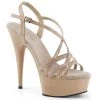 Pleaser Shoes DELIGHT-613 Nude Patent Platform Sandal