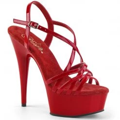 Pleaser Shoes DELIGHT-613 Red Patent Platform Sandal