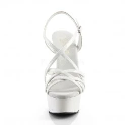 Pleaser Shoes DELIGHT-613 White Patent Platform Sandal