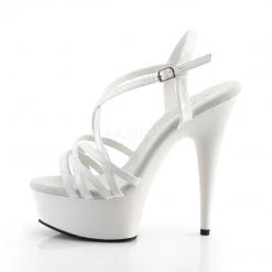 Pleaser Shoes DELIGHT-613 White Patent Platform Sandal