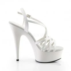 Pleaser Shoes DELIGHT-613 White Patent Platform Sandal
