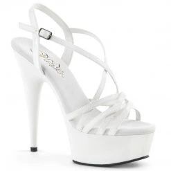 Pleaser Shoes DELIGHT-613 White Patent Platform Sandal