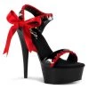 Pleaser DELIGHT-615 Black-Red/Black Platform Sandal Shoes