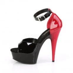 Pleaser Shoes DELIGHT-617 Black-Red Patent/Black-Red Platform Sandal
