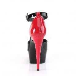 Pleaser Shoes DELIGHT-617 Black-Red Patent/Black-Red Platform Sandal