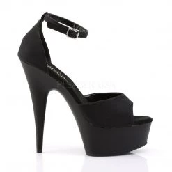 Pleaser DELIGHT-618PS Black Peau De Soie Platform Sandal Shoes