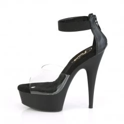 Pleaser DELIGHT-624 Clear- Black Elastic Band Platform Sandal New Arrivals