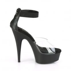 Pleaser DELIGHT-624 Clear- Black Elastic Band Platform Sandal New Arrivals