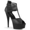 Pleaser DELIGHT-626 Black Faux Leather Platform Sandal Shoes