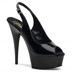 Pleaser DELIGHT-654 Black Platform Sandal