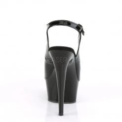 Pleaser DELIGHT-655 Black Patent/Black Platform Sandal Shoes